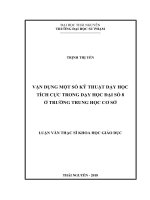 Vận dụng một số kỹ thuật dạy học tích cực trong dạy học đại số 8 ở trường trung học cơ sở