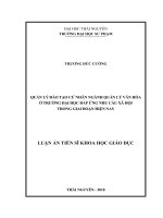 Quản lý đào tạo cử nhân ngành quản lý văn hóa ở trường đại học đáp ứng nhu cầu xã hội trong giai đoạn hiện nay (Luận án tiến sĩ)