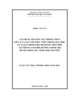 Vận dụng nguyên tắc thống nhất lý luận với thực tiễn trong dạy học lý luận chính trị cho đảng viên mới tại Trung tâm bồi dưỡng Chính trị huyện Đồng Hỷ, tỉnh Thái Nguyên (Luận văn thạc sĩ)