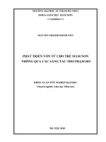 Phát triển vốn từ cho trẻ mầm non thông qua các sáng tác thơ phạm hổ