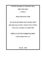 Xây dựng hệ thống bài tập học phần hóa học đại cương 1 nhằm tăng cường năng lực tự học của sinh viên