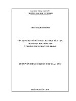 Vận dụng một số kỹ thuật dạy học tích cực trọng dạy học hình học ở trường trung học phổ thông 