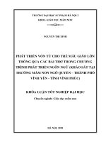 Phát triển vốn từ cho trẻ mẫu giáo lớn thông qua các bài thơ trong chương trình phát triển ngôn ngữ (khảo sát tại trường mầm non ngô quyền – thành phố vĩnh yên   tỉnh vĩnh phúc)