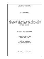 Vấn đề duy nhất cho hàm phân hình vớ điều kiện của đa thức đạo hàm 