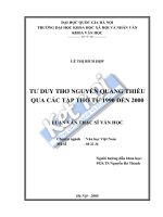 TƯ DUY THƠ NGUYỄN QUANG THIỀU QUA các tập THƠ từ 1990 đến 2000 