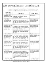 XÂY DỰNG KẾ HOẠCH CHỦ ĐỀ NHÁNH                       NHÁNH 1 :  MỘT SỐ PHƯƠNG TIỆN GIAO THÔNG PHỔ BIẾN