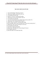 CHUYÊN ĐỀ: ỨNG DỤNG PHƯƠNG PHÁP DẠY HỌC DỰ ÁN VÀO VĂN HỌC DÂN GIAN