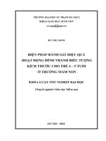 Biện pháp đánh giá hiệu quả hoạt động hình thành biểu tượng kích thước cho trẻ 4 – 5 tuổi ở trường mầm non 