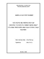 Xây dựng hệ thống bài tập chương “cơ sở của nhiệt động học” của hóa học đại cương 2 bậc đại học 
