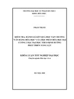 Kiểm tra, đánh giá kết quả học tập chương “cân bằng hoá học” của học phần hoá học đại cương 2 bậc đại học theo định hướng phát triển năng lự 