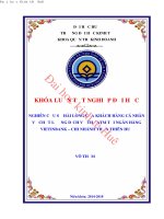 Nghiên cứu sự hài lòng của khách hàng cá nhân về chất lượng dịch vụ thẻ ATM tại ngân hàng vietinbank – chi nhánh thừa thiên huế 