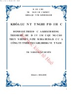 Đánh giá thái độ của khách hàng thành phố huế đối với mẫu quảng cáo truyền hình sản phẩm bia huda bạc của công ty TNHH TM carlsberg việt nam 