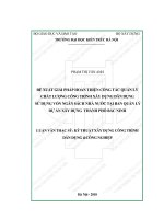 Đề xuất giải pháp hoàn thiện công tác quản lý chất lượng công trình xây dựng dân dụng sử dụng vốn ngân sách nhà nước tại ban quản lý dự án xây dựng thành phố bắc ninh (tt) 