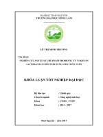 Nghiên cứu sản xuất chế phẩm probiotic từ vi khuẩn lactobacillus reuteri dùng cho chăn nuôi 
