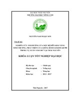 Nghiên cứu ảnh hưởng của mật độ trồng đến khả năng sinh trưởng, phát triển của giống bí đỏ goldstar 998 trong vụ xuân năm 2017 tại thái nguyên 