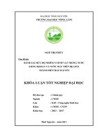 Đánh giá mức độ nhiễm vi sinh vật trong nước giếng khoan và nước máy trên địa bàn thành phố thái nguyên 