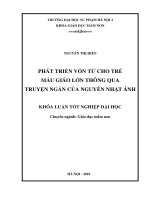 Phát triển vốn từ cho trẻ mẫu giáo lớn thông qua truyện ngắn của nguyễn nhật ánh