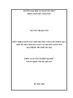 Phát triển ngôn ngữ cho trẻ mẫu giáo lớn thông qua một số trò chơi dân gian tại trường mầm non đại thịnh – mê linh – hà nội