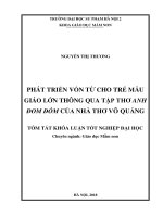 Phát triển vốn từ cho trẻ thông qua tập thơ anh đom đóm của nhà thơ võ quảng