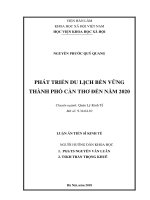 Phát triển du lịch bền vững thành phố Cần Thơ đến năm 2020
