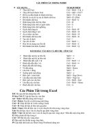 phím tắt trong word excel