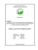 Nghiên cứu khả năng sinh trưởng, phát triển của một số dòng đậu tương nhập nội từ hàn quốc tại thái nguyên 