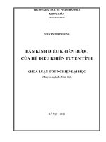 Bán kính điều khiển được của hệ điều khiển tuyến tính