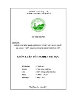 Đánh giá mức độ ô nhiễm vi sinh vật trong nước qua lọc trên địa bàn thành phố thái nguyên 