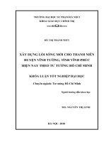 Xây dựng lối sống mới cho thanh niên huyện vĩnh tường, tỉnh vĩnh phúc hiện nay theo tư tưởng hồ chí minh