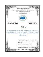 BÀI TẬP TỔNG HỢP GIỮA KÌ MÔN NGUYÊN LÝ THỐNG KÊ: CHẠY MÔ HÌNH SPSS, KẾT QUẢ CỦA CUỘC KHẢO SÁT