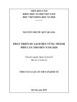 Phát triển du lịch bền vững thành phố cần thơ đến năm 2020 tt