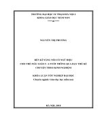 Rèn kĩ năng nói có ngữ điệu cho trẻ mẫu giáo 5   6 tuổi thông qua dạy trẻ kể chuyện theo kinh nghiệm