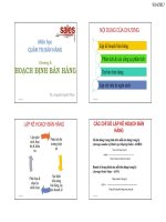 Bài giảng quản trị bán hàng: chuong 3 HOACH DINH BAN HANG 