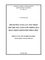Bồi dưỡng năng lực ngữ pháp cho trẻ mẫu giáo lớn thông qua hoạt động khám phá khoa học