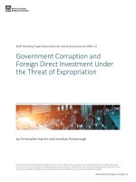 Government Corruption and Foreign Direct Investment Under the Threat of Expropriation