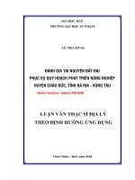 Đánh giá tài nguyên đất đai phục vụ phát triển nông nghiệp huyện châu đức, tỉnh bà rịa   vũng tàu (tt) 