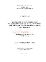 Xác định đồng thời axit benzoic và axit sorbic trong các loại thực phẩm đóng gói bằng phương pháp sắc kí lỏng hiệu năng cao (tt) 