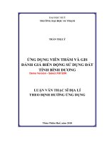 Ứng dụng viễn thám và GIS đánh giá biến động sử dụng đất tỉnh bình dương (tt) 