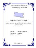 Một số biện pháp rèn kĩ năng nói tiếng anh cho học sinh lớp 3 