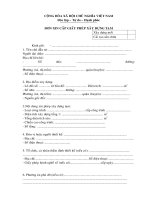 4  mẫu đơn xin cấp phép xây dựng tạm