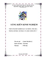 Một số kinh nghiệm dạy vận động phụ họa trong giờ học âm nhạc của học sinh lớp 2 