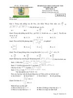 Đề khảo sát chất lượng đầu năm 2018 – 2019 Toán 12 trường Thuận Thành 1 – Bắc Ninh