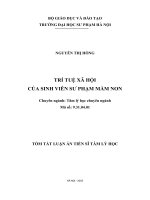 TRÍ TUỆ xã hội của SINH VIÊN sư PHẠM mầm NON (tt) 