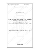 Quản lý sử dụng đất và không gian, kiến trúc, cảnh quan theo quy hoạch khu di tích lịch sử phủ trịnh (xã vĩnh hùng, huyện vĩnh lộc, tỉnh thanh hóa) (tt) 
