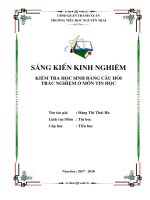 Kiểm tra học sinh bằng câu hỏi trắc nghiệm ở môn tin học 