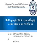 Nghiên cứu mối liên quan giữa thái độ an toàn nghề nghiệp và hành vi lái xe an toàn ở tài xế xe lửa