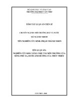 Nghiên cứu khả năng chịu tải môi trường của sông phù sa, dưới ảnh hưởng của thủy triều