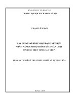 Xây dựng mô hình nhận dạng kết hợp nhằm nâng cao độ chính xác phân loại tín hiệu điện tim loạn nhịp