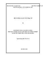 Đề cương  LVTHS giải pháp nâng cao chất lượng đội ngũ cán bộ cấp xã làm công