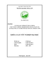 Áp dụng quy trình kỹ thuật trong chăn nuôi và phòng trị bệnh phân trắng ở lợn con tại trại công ty nutreco huyện tiên du   tỉnh bắc ninh  khóa luận tốt nghiệp 